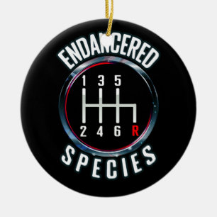 Endangered Species Manual Gearbox Stick Shift 6 Sp Ceramic Tree Decoration