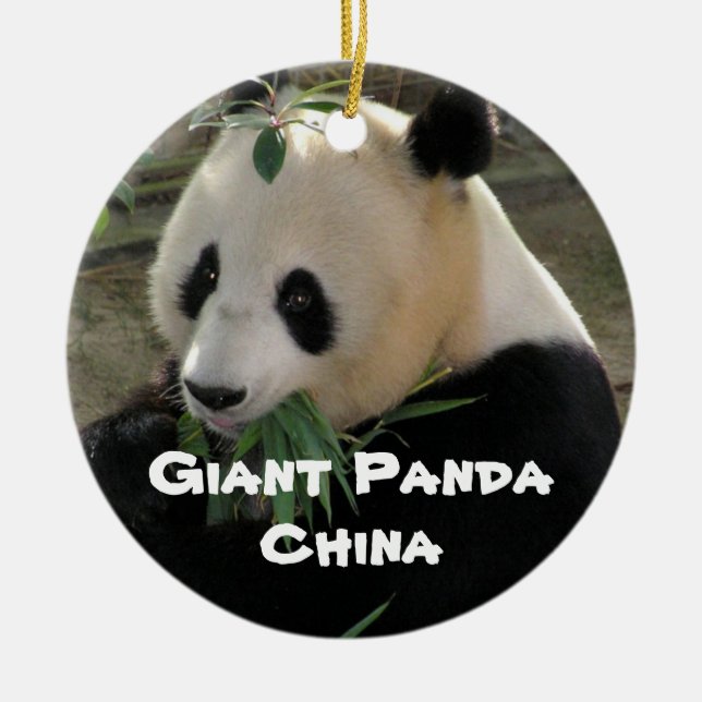 Endangered Species Series Giant Panda Ceramic Tree Decoration (Front)