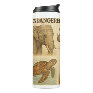 Endangered Species Vintage Illustration Thermal Tumbler