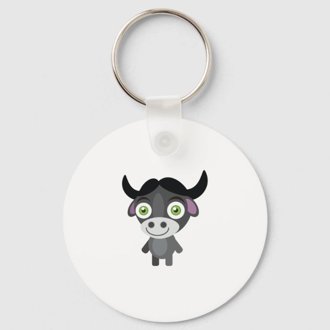 Endangered Water Buffalo - My Conservation Park Key Ring (Front)