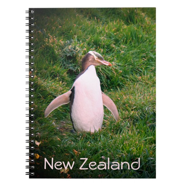 Endangered Yellow Eyed Penguin in New Zealand Note Notebook (Front)