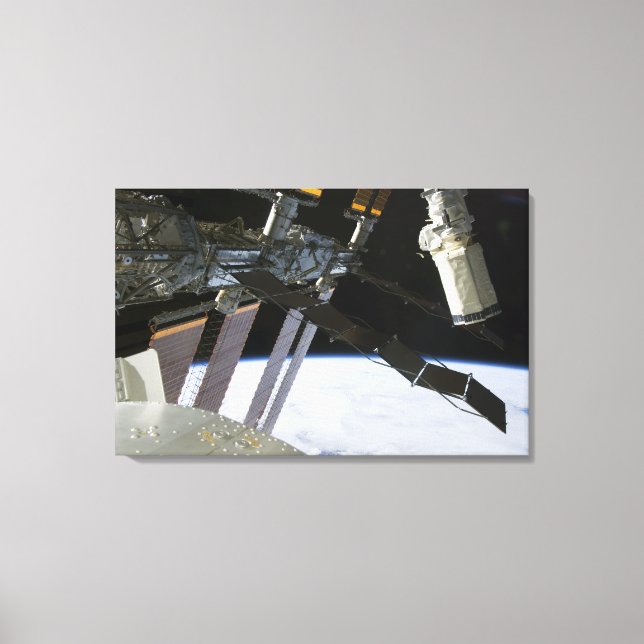 Endeavour's arm amidst International Space Stat Canvas Print (Front)