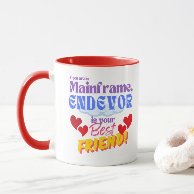 Endevor in Mainframe Programming Mug (With Donut)