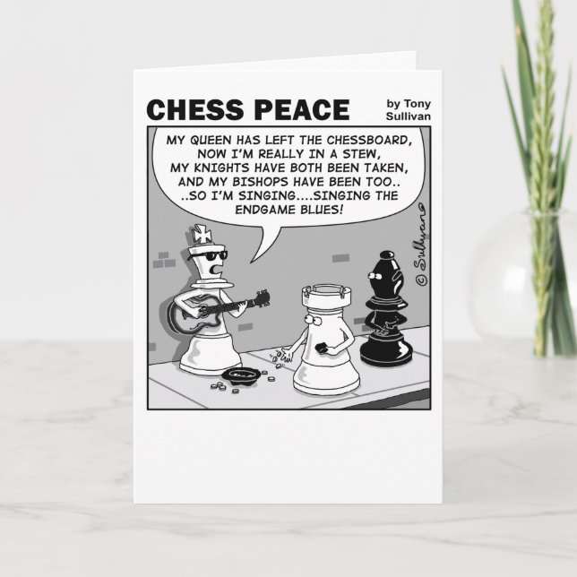 Endgame blues Chess Peace cartoon Card (Front)