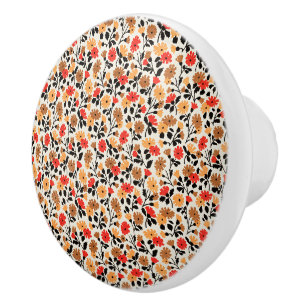 Endleaves of Art floral pattern Ceramic Knob