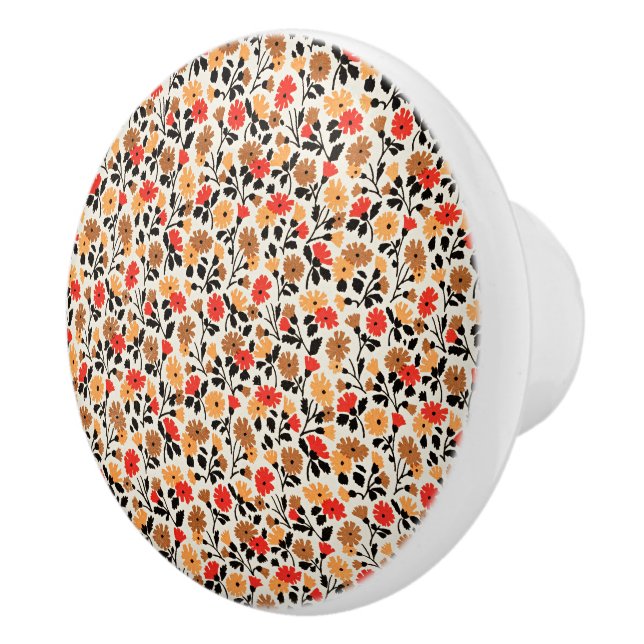 Endleaves of Art floral pattern Ceramic Knob (Right)