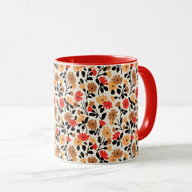 Endleaves of Art floral pattern Mug (Front Right)