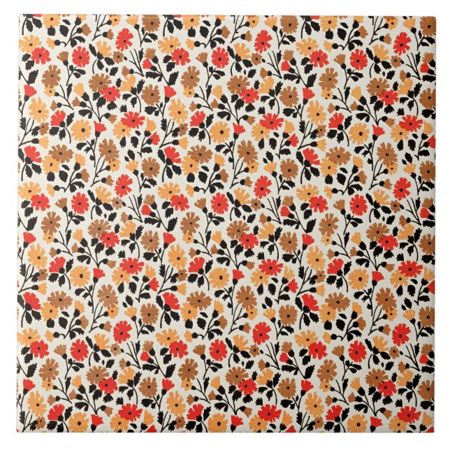 Endleaves of Art floral pattern Tile (Front)