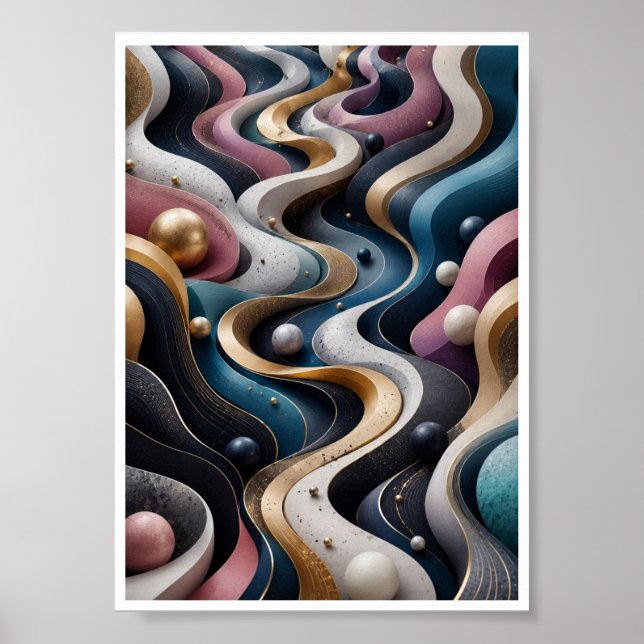 Endless 3D Flow Abstract Wall Art  (Front)