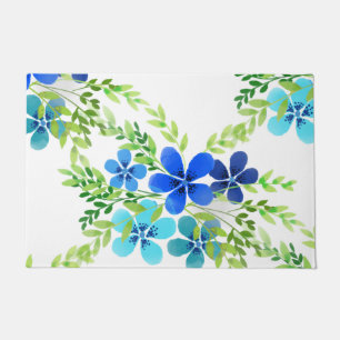 Endless Blue Forget Me Not Flowers Doormat