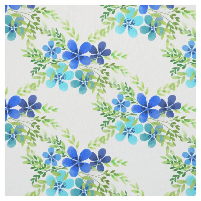 Endless Blue Forget Me Not Flowers Fabric (Swatch)