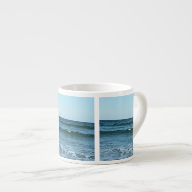 Endless Blue Shore Waves In Motion Espresso Cup (Front Right)