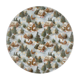 Endless Christmas Gingerbread Village Cutting Board