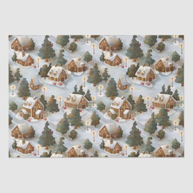 Endless Christmas Gingerbread Village Tissue Paper (Front)