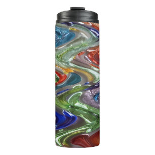 Endless Colourful Glass Waves - Thermal Tumbler