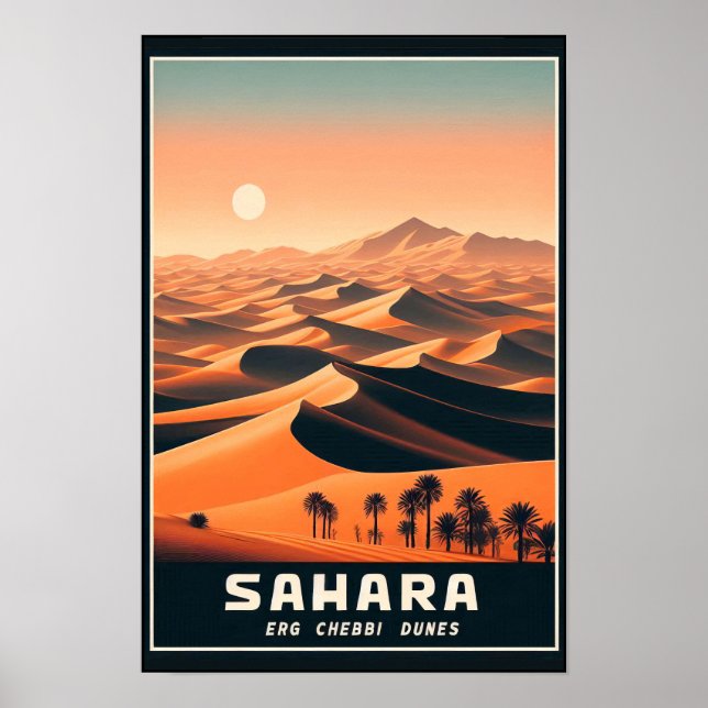 Endless Dunes Of Erg Chebbi, Morocco Poster (Front)