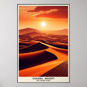 Endless Dunes Of Erg Chebbi, Morocco Poster