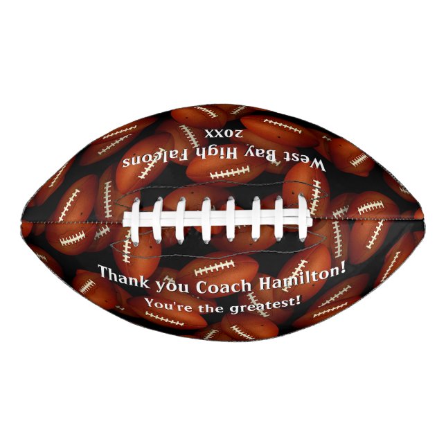 Endless footballs pattern sports coach thank you american football (Front)