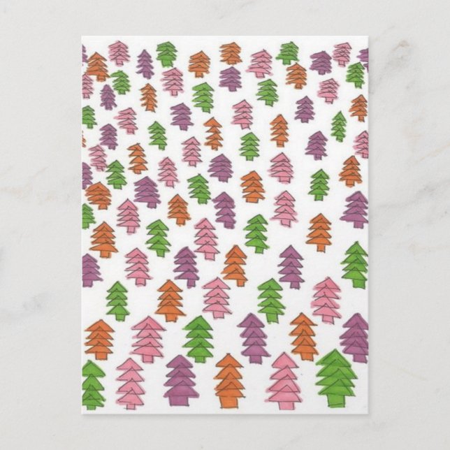 Endless Forest Pine Trees Print Postcard (Front)