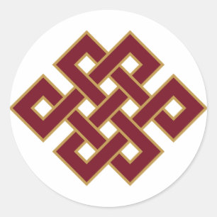 Endless Knot Buddhist Symbol Classic Round Sticker