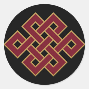 Endless Knot Buddhist Symbol Classic Round Sticker