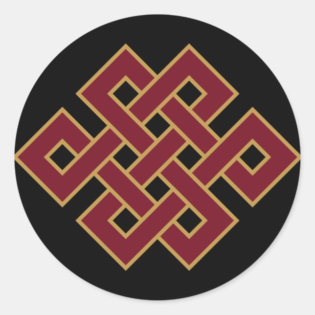 Endless Knot Buddhist Symbol Classic Round Sticker (Front)