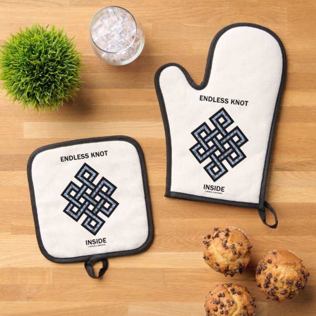 Endless Knot Inside Psyche Psychology Oven Mitt & Pot Holder Set (Top Down)