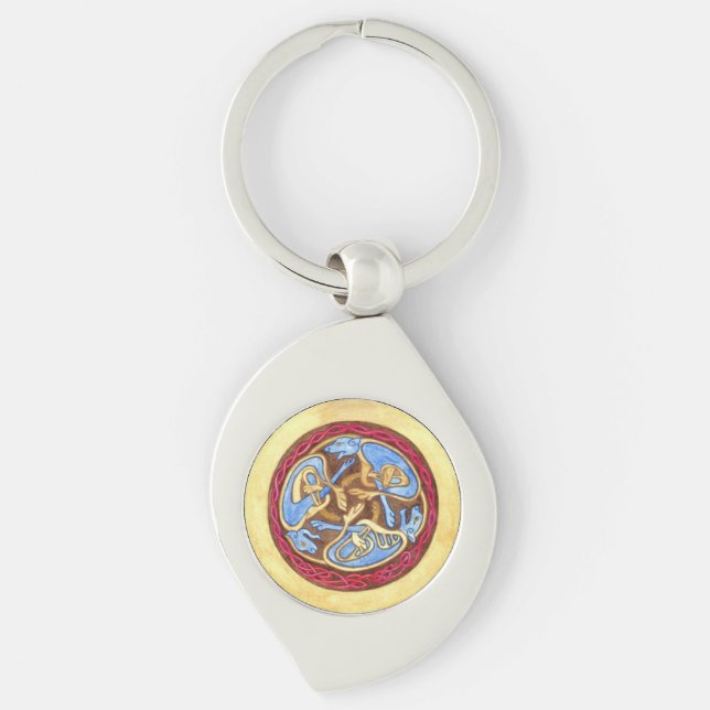  Endless knot with animals  Key Ring (Front)