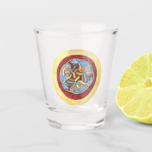  Endless knot with animals  Shot Glass