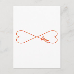 Endless love, heart shaped infinity sign postcard