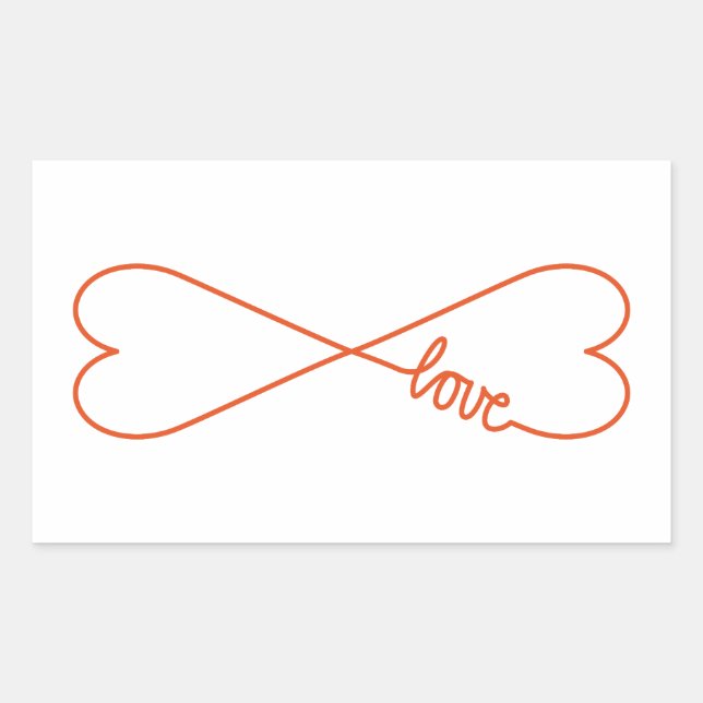 Endless love, heart shaped infinity sign rectangular sticker (Front)
