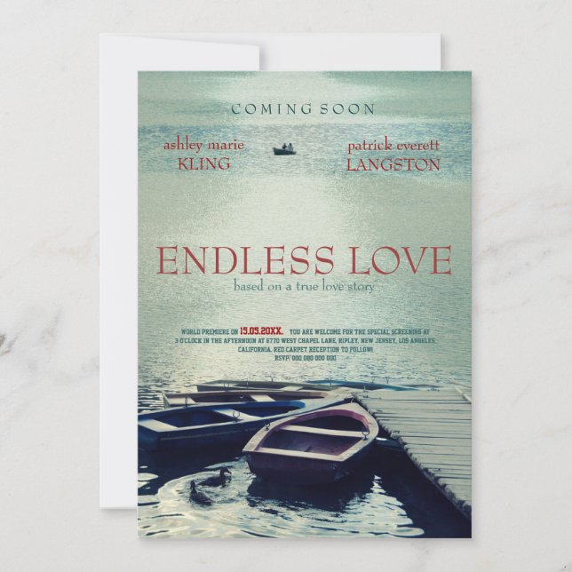 ENDLESS LOVE poster movie style Invitation (Front)