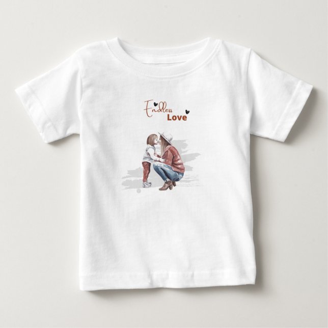 Endless Love Print Modern White Baby Tshirt  (Front)