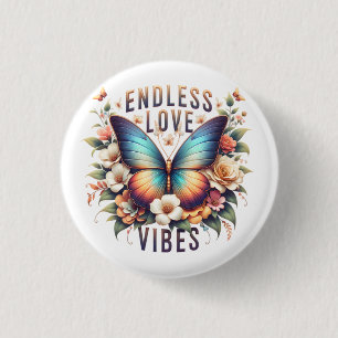 Endless Love Vibes Butterfly Art-96281 3 Cm Round Badge