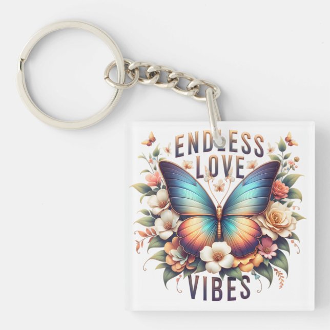 Endless Love Vibes Butterfly Art-96281 Key Ring (Front)