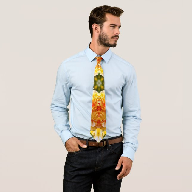 Endless love, Yellow rose pattern. Tie (In Situ)