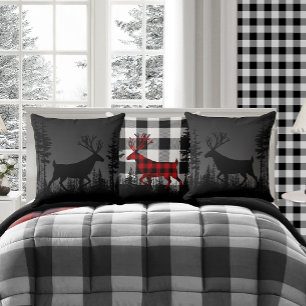 Endless Night Woodland Pine Forest Stag Cushion
