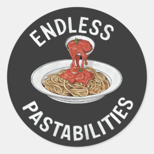 Endless Pastabilities Funny Pasta Spaghetti Lover Classic Round Sticker