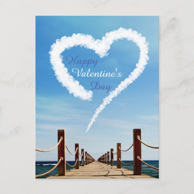 Endless Path Heart Cloud Valentine's Day Holiday Postcard (Front)