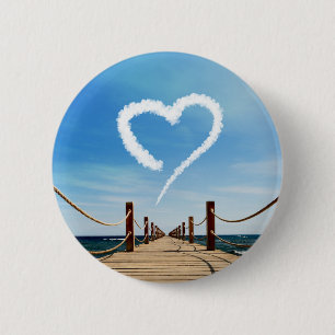 Endless Path Heart-Shaped Cloud 6 Cm Round Badge