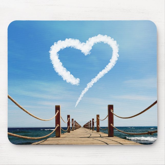 Endless Path Heart-Shaped Cloud Mouse Mat (Front)