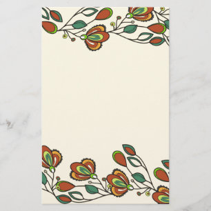 endless pattern with flowers stationery