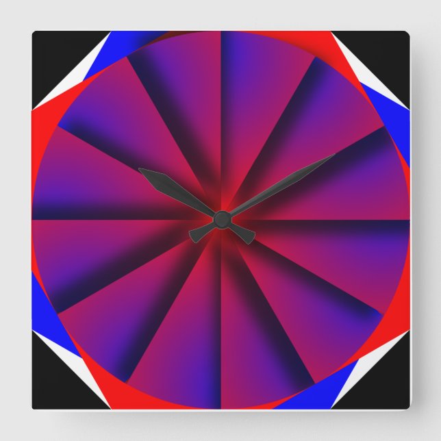 Endless Pinwheel by Kenneth Yoncich Square Wall Clock (Front)