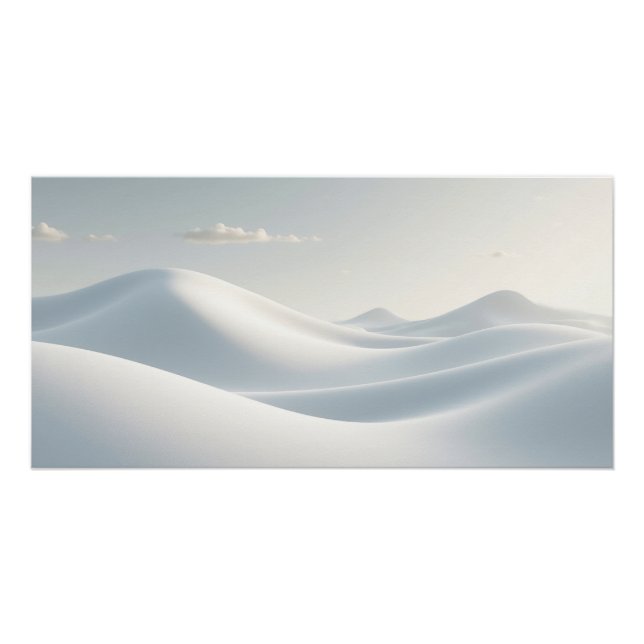 Endless Snow Waves – Minimal Winter Dunes Poster (Front)