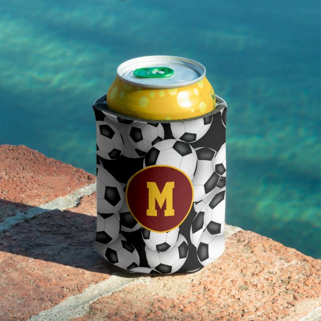 Endless soccer balls pattern sports monogrammed can cooler (In Situ Pool)