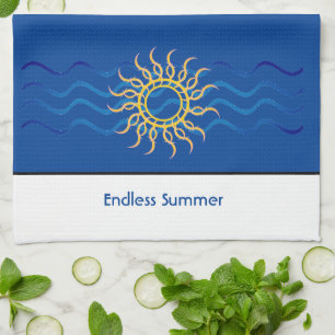 Endless Summer   Coastal Sun & Waves Kitchen Towel