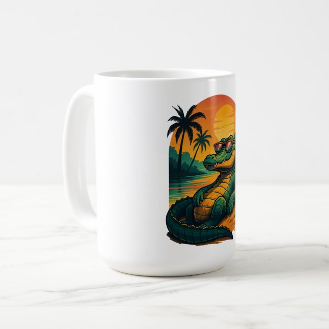 Endless Summer Crocodile - Retro Coffee Mug (Front Left)