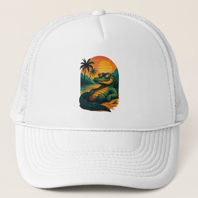 Endless Summer Crocodile - Retro Trucker Hat (Front)