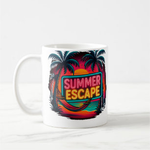 Endless Summer Escape – Retro Sunset Adventure Coffee Mug