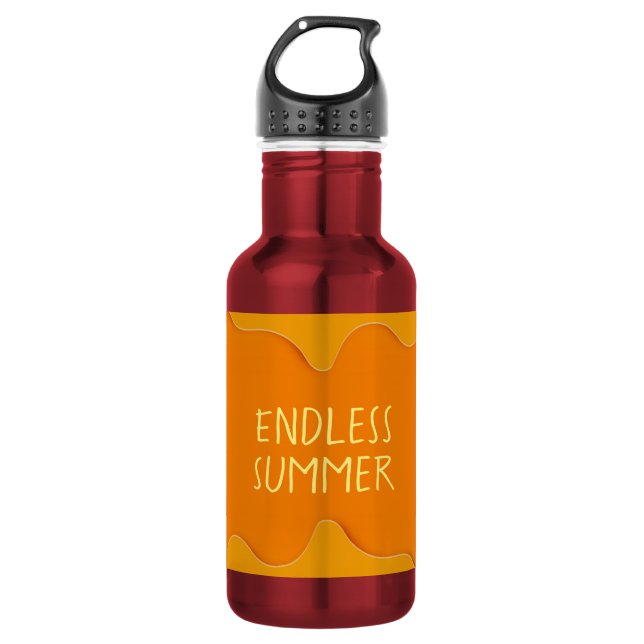 Endless Summer Orange Red Water Bottle (Front)